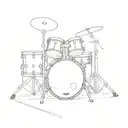 drum set small in black and gray  tattoo design idea