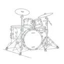 drum set small in black and gray  tattoo design idea