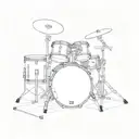 drum set small in black and gray  tattoo design idea