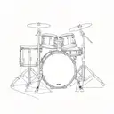 drum set small in black and gray  tattoo design idea