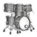  drum set outline small black and gray  tattoo design idea