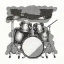  drum set outline small black and gray  tattoo design idea