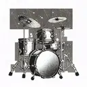  drum set outline small black and gray  tattoo design idea