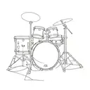 drum set small in black and gray  tattoo design idea