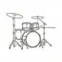 drum set small in black and gray  tattoo design idea
