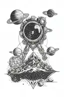 astrophysics travel philosophy tattoo design idea