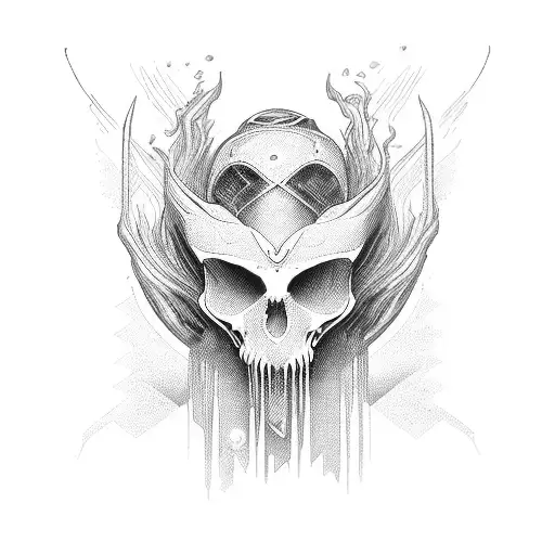 an androgynous divine entity that represents the duality between good and evil tattoo design idea