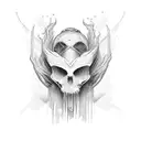 an androgynous divine entity that represents the duality between good and evil tattoo design idea