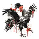 in the background there is a bucket of FSC and legs and wings, and in the foreground there is a chicken or goose tattoo design idea