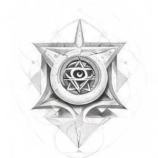 occult symbols tattoo design idea