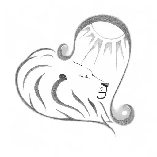 Lion heart leo tattoo design idea