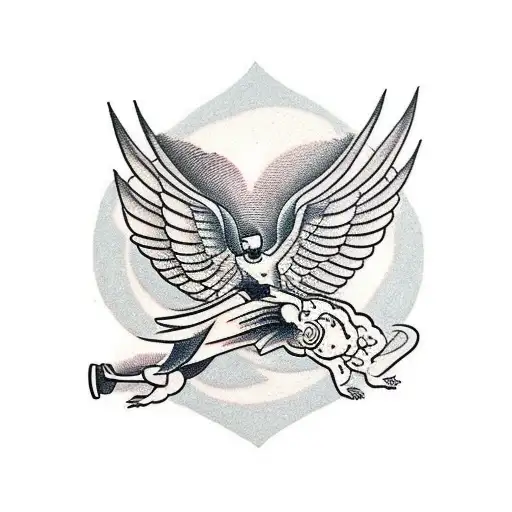icarus falling tattoo design idea