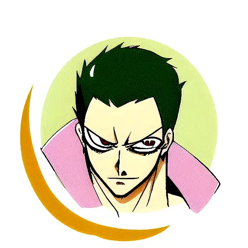 Japanese Zoro With Purple Eye Tattoo Idea - BlackInk AI