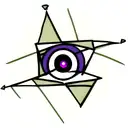 evil eye of Lorenor Zoro in a triangle tattoo design idea