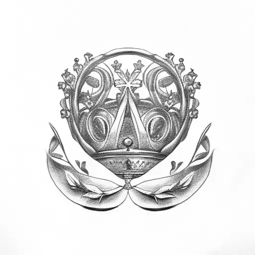  LAUREL WREATH AND CROWN tattoo design idea