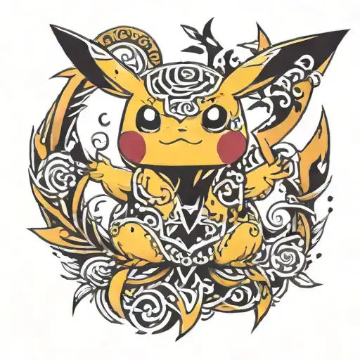 pikachu tattoo pierced maori tattoo design idea
