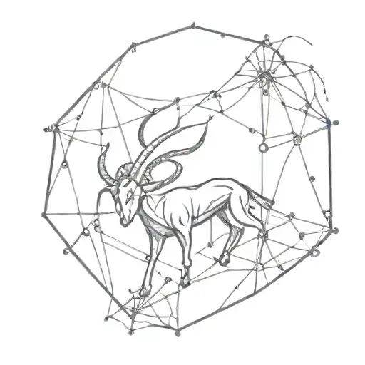 Aries astro sign and spider web feminin  tattoo design idea