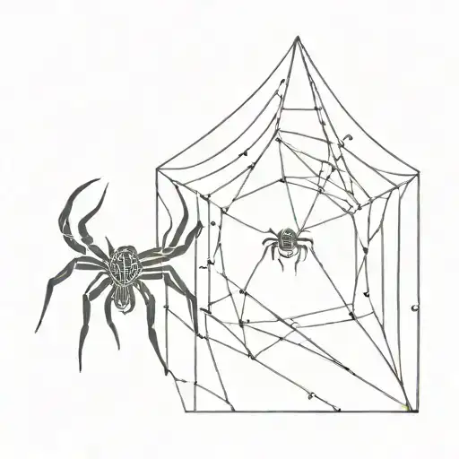 Aries astro sign and spider web tattoo design idea