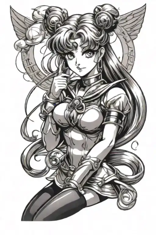 sailor moon tattoo design idea