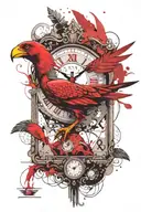 Freemasons Bird Clock tattoo design idea
