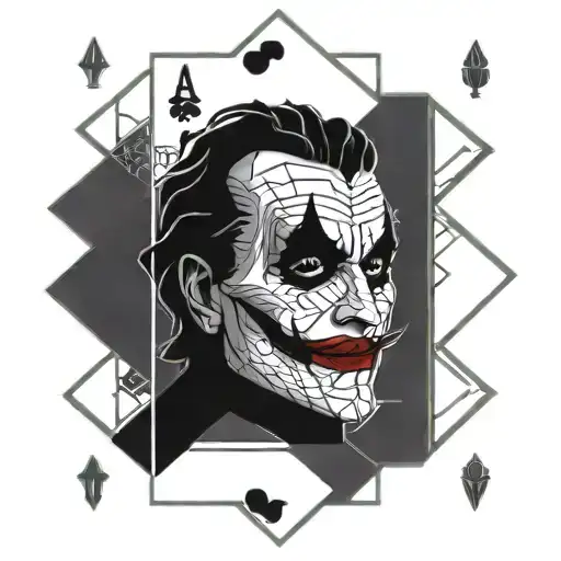joker playing card tattoo design idea