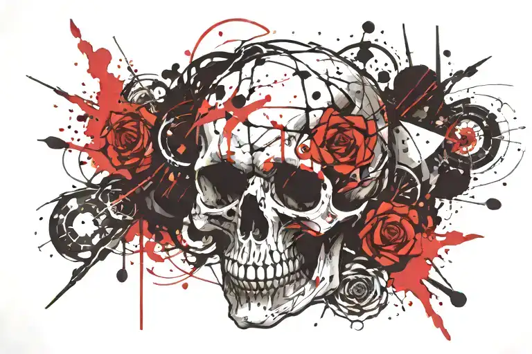 Skull Mysterious and Dark tattoo design idea