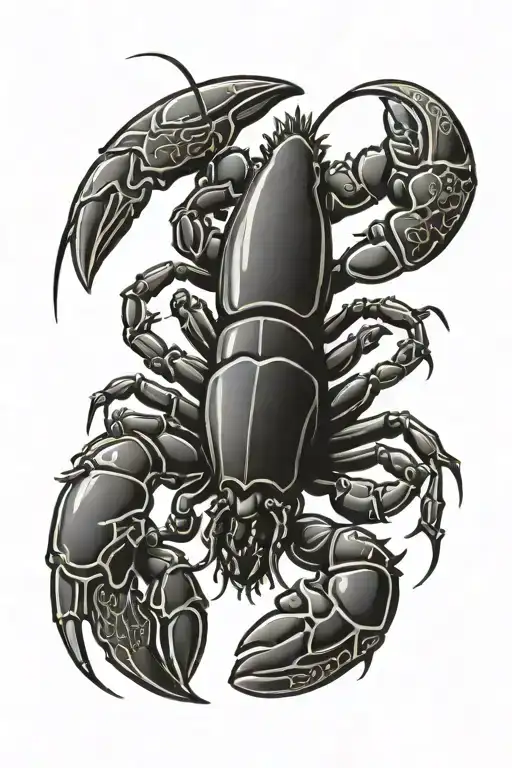 lobster stylized like a traditional scorpion tattoo tattoo design idea