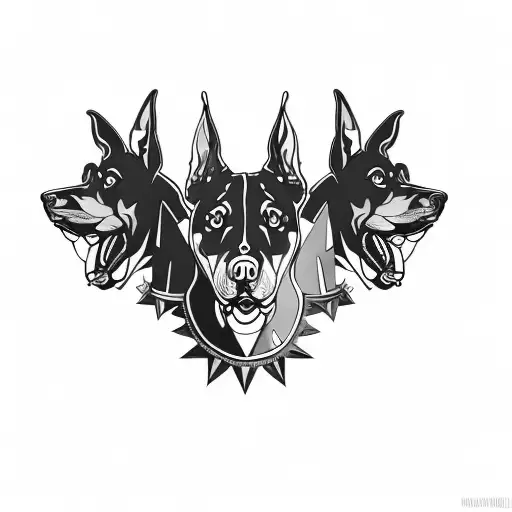 dobermans, angry tattoo design idea