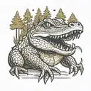 Surround the gator with forest imagery. You can include tall pine trees typical of Florida’s landscape,  tattoo design idea
