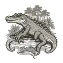 Surround the gator with forest imagery. You can include tall pine trees typical of Florida’s landscape,  tattoo design idea