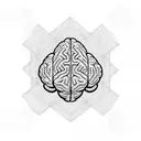 brain trapped in cubes tattoo design idea