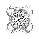 brain trapped in cubes tattoo design idea