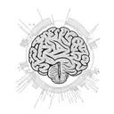 brain trapped in cubes tattoo design idea