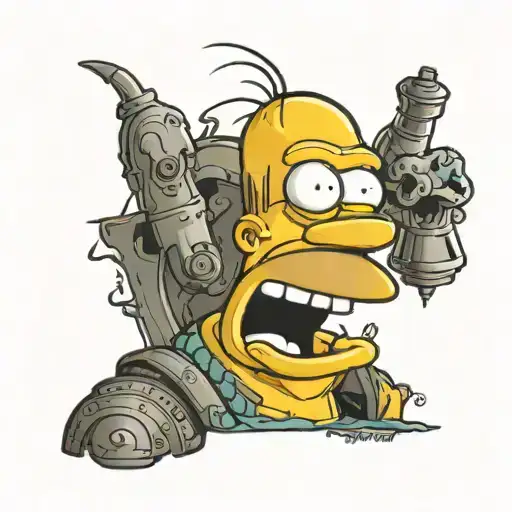 Homer Simpson tattoo design idea