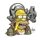 Homer Simpson tattoo design idea