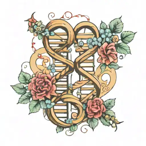dna double helix tattoo design idea