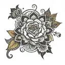 floral and henna design tattoo design idea