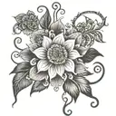 floral and henna design tattoo design idea