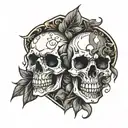 skull and heart tattoo design idea