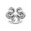 gun and snake tattoo design idea