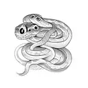 gun and snake tattoo design idea