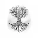 Design a tattoo featuring a Nordic tree of life with each branch representing a different Nordic rune, creating a harmonious and meaningful composition tattoo design idea