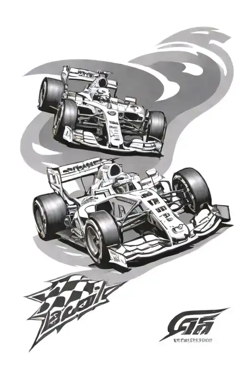 f1, nascar and gt3 tattoo design idea