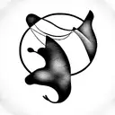 trading graph with bear and bull tattoo design idea