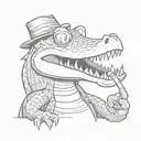 Cartoon crocodile smoking a blunt tattoo design idea
