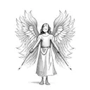 Angel child tattoo design idea