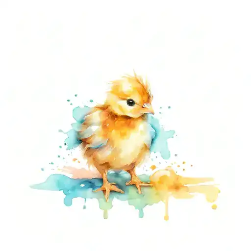 baby chicken  tattoo design idea