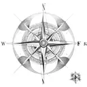 Compass & mountain tattoo design idea