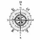 Compass & mountain tattoo design idea
