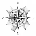 Compass & mountain tattoo design idea